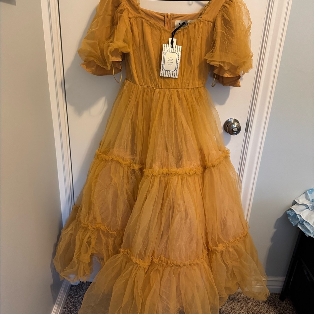 JessaKae Ophelia Golden Tulle Dress